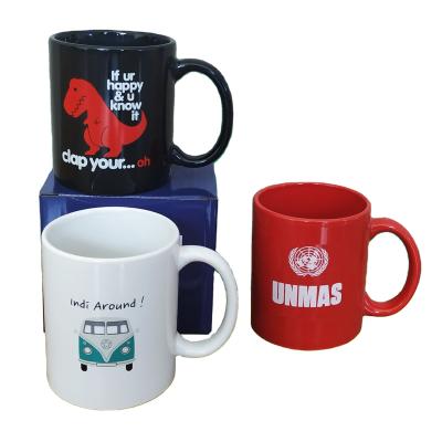 China 300ml viable in 400ml ceramic mug with logo for sale