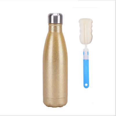 China Traditional Water Bottle Cola Shaped Stainless Steel With Double Wall 500/750/1000ML Flat Stainless Steel Water Bottle for sale