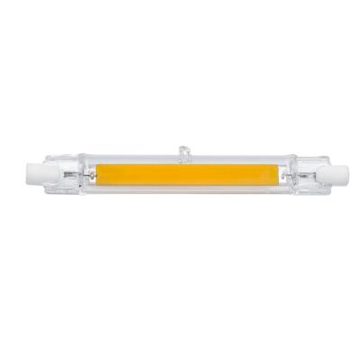 China Sewing machine clear glass and ceramic finished dual connector AC 220V or AC 110V 118mm r7s COB LED bulbs for sale