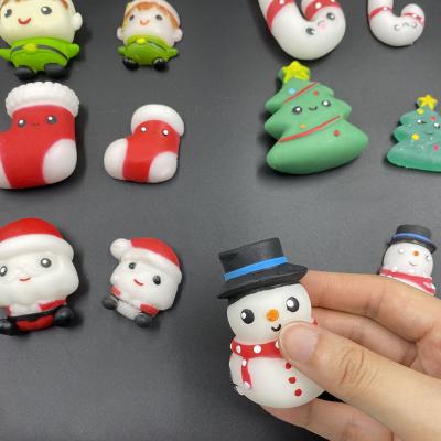 China Relieve Squeeze Santa Jumbo Squishy Antistress Christmas Ball Squeeze Rising Abreactive Release Mochi Soft Sticky Cute Toys Relaxation for sale