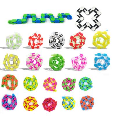 China New Arrival 24 Links 36 Durable Hot Links 36 Luminous Wacky Way Toy Snake Puzzle Magic Fidget Toys Sensory Snap Toy for sale