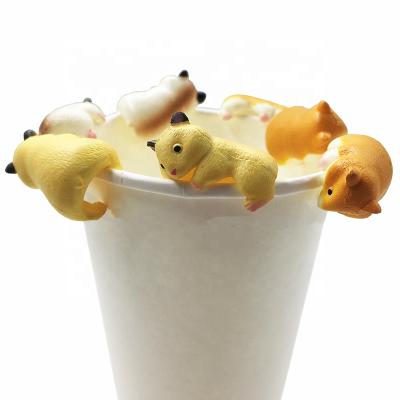 China Mini Custom Environmental Protection PVC Hamster Cup Cute Figure Cute Edge Material Creative Animal Household Toys for sale