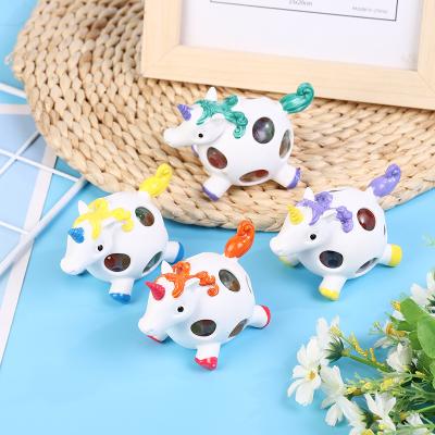 China Unicorn Grape Squishy Stress Balls Custom Squeeze Soft Person TPR Novelty PU Grape Ball Mochi Toy for sale