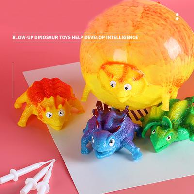 China After Blowing Realistic Fingertip Decompression Duct Kick Dinosaur Inflatable Bobo Ball TPR Dinosaur 2022 Novelty Fun Toy for sale