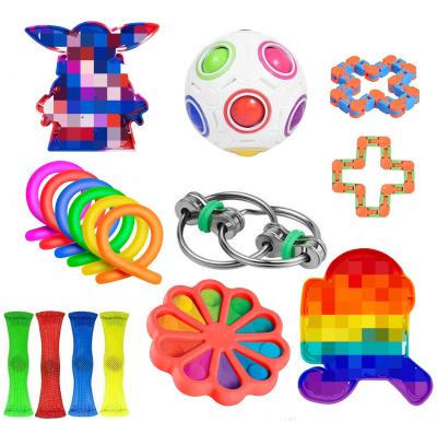 China Push Shaker Toy Set New Arrival Silicone Worry Stress Reliever Autism Toy Run Push Bubble Dimple Stir Sensory Toy for sale