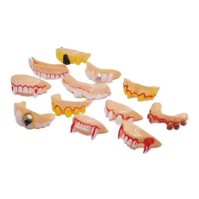 China Gently 2021 Creative Ugly Halloween Funny Simulation Vampire Teeth Denture Teeth Props Props Delicate Components for sale