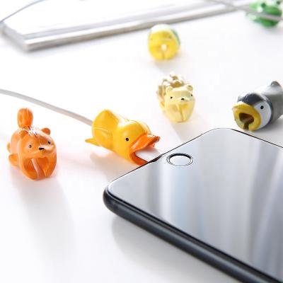 China Cute cartoon 2021 summer soft silicone 3D cartoon cable bites phone line protector USB charger animal phone accessories for sale