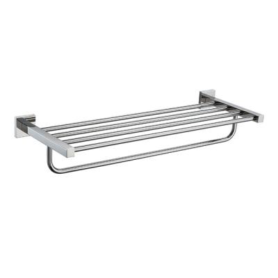 China Fashion Bathroom Accessories Manufacturer Hyundai 304 Stainless Steel Double-Layer Towel Rack for sale