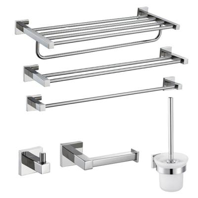 China Durable High Quality Custom Bathroom Towel Rail 304 Stainless Steel Bathroom Set for sale