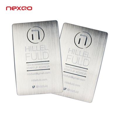 China Custom PVC Shape Engraved Brushed Metal Business Card for sale