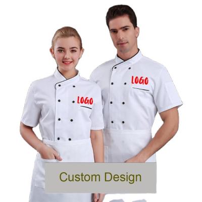 China restaurant & Custom Bar Chef Uniform Short Sleeve Summer Style Snack Restaurant Scullery Cooking Long Sleeve Bake Polo Shirt for sale