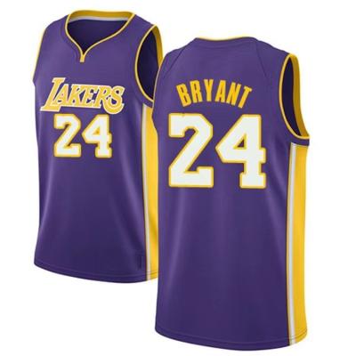 China Best Quality Breathable Wholesale Embroidery Bryant Melo Russell Uniforms Laker Jerseys NBAING Stich Men's Basketball Tank Tops for sale