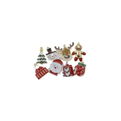 China Lovely New Christmas Alloy Accessories DIY Colorful Jewelry Accessories Key Chain Earrings Backpack Snowman Old Man Pendant for sale