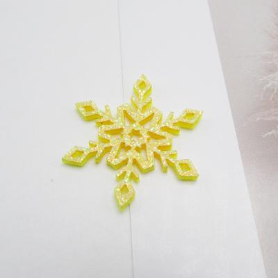 China Beautiful Colorful Christmas Decoration Snowflake Piece Gold Powder Hair Ornaments Hairpin Hardware Gold Powder Snowflake Jewelry Accessories for sale