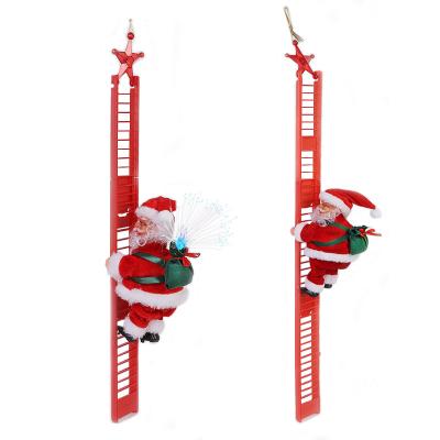 China Lovely New Colorful Electric Climbing Beads Music Santa Claus Ladder Doll Xmas Gift Christmas Gift Red Decorations for sale