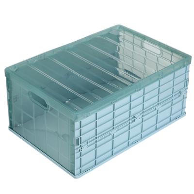 China Household Stuff Storage Fancy Modern Design Rectangular Plastic Household Stuff Storage Box With Cover For Clothes Books Stackable Folding Storage Box for sale