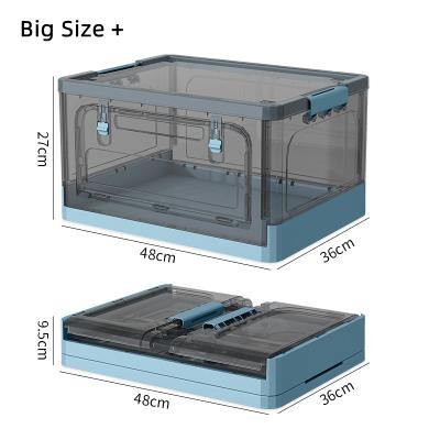 China Durable Plastic Clear Folding Storage Containers Bins For Cloth Toys Organizer Big Capacity Modern Designs Stackable Home Storages for sale