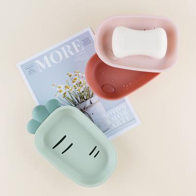 China Minimalist Plastic Creative Fancy Soap Holder Storage Drying Rack Cleaning Brush Case Cute Bathroom Bombs For Home Decoration for sale