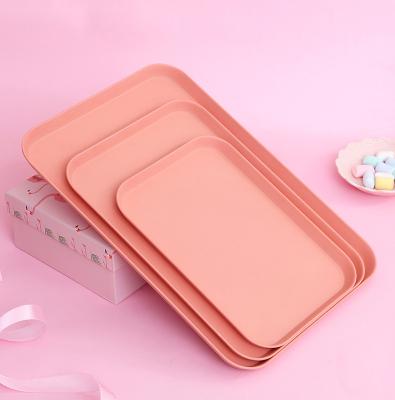 China Goods Minimalist Plastic High Quality Rectangular Breakfast Serving Trays for Table Desk Storage for Home Restaurant Plastic Trays for sale