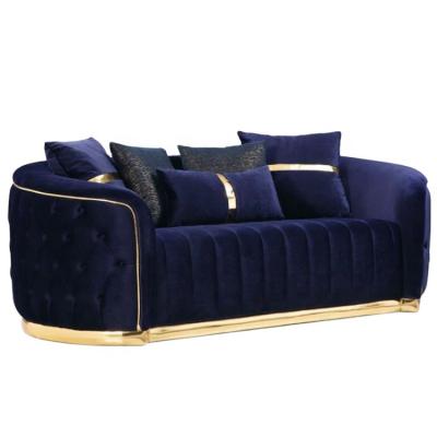 China Adorned Modern Lounge Velvet Adorned Luxury Loveseat Lounge 2 Seat Sofa. for sale