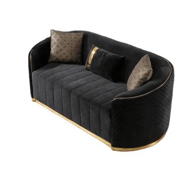 China New Design Channel Living Room Luxury Chesterfield Loveseat Sofa High Quality Velvet Lounge 2 Seat Sofa. for sale