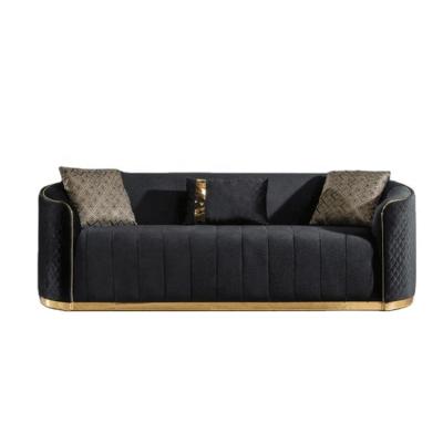 China Luxury High End Tufted Sofa Lounge Velvet Sofa Living Room 3 Seat. for sale