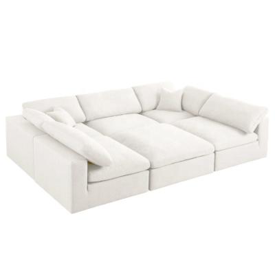 China Hot Selling Modular Living Room Down Sofa White Cloud Sectional Canvas Sofa. for sale