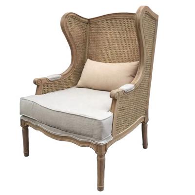 China French Provincial Home Rattan Lounge Leisure Chair Lounge Rattan Accent Chair DF-22009. for sale