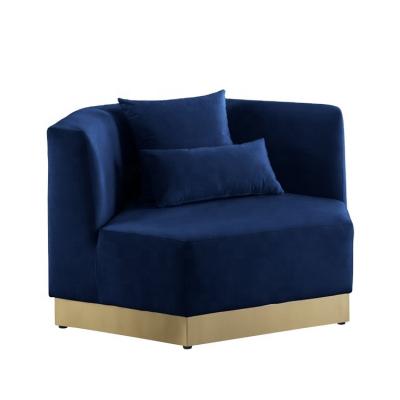 China Modern High Quality Velvet Sofa Chair Luxury Lounge Navy Blue Accent Chair (Size) Adjustable. for sale