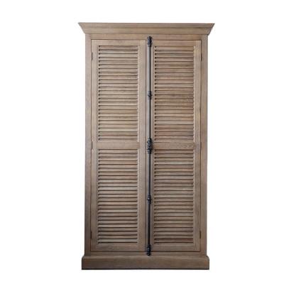 China Vintage French Provincial Hotel Wardrobe Shutters Bedroom Wooden Cabinet With Shutter Door. for sale