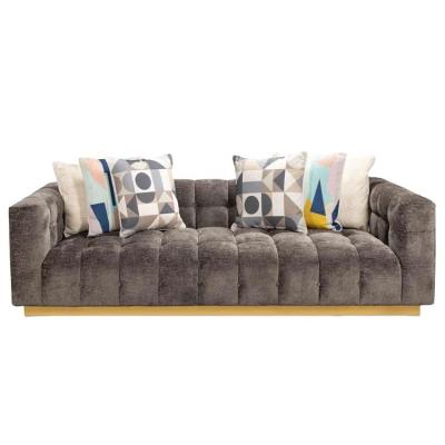 China Modern Hotel Sofa Modern Davis Velvet 3 seat extra deep tufted sofa. for sale