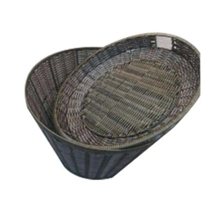 China Sustainable Display Rattan Plastic Fruit Netting Basket For Supermarket for sale