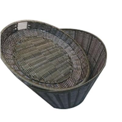 China Sustainable Plastic Rattan Storage Breadfruit Display Wicker Vegetable Basket for sale