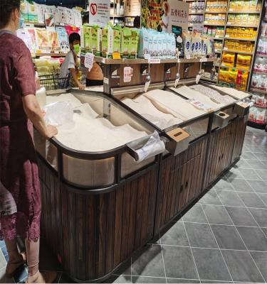 China Double Sided Staple Bulk Cereals Storage Display In Supermarkets for sale