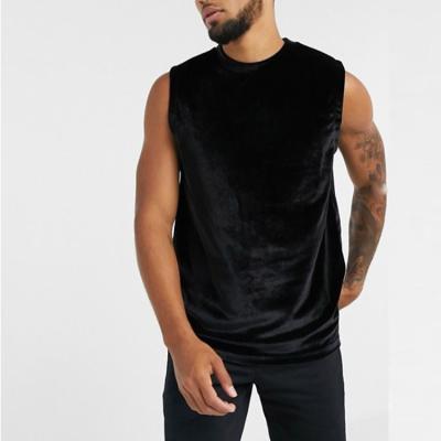 China Wholesale Anti-wrinkle Summer T-shirt For Men's Velvet T-shirt Velvet Men's Plain Black T-shirts for sale