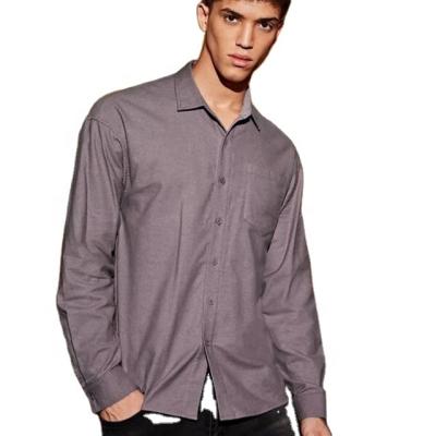 China Factory Custom Made Shirts Breathable For Men's High Quality 100%Cotton Solid Button Front Long Sleeve Work Men's Shirts for sale