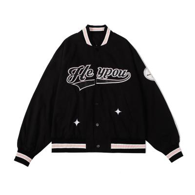 China Retro Vibe Waterproof American Style OEM Baseball Embroidered Jackets Loose Hip Hop Street Men's Jackets for sale