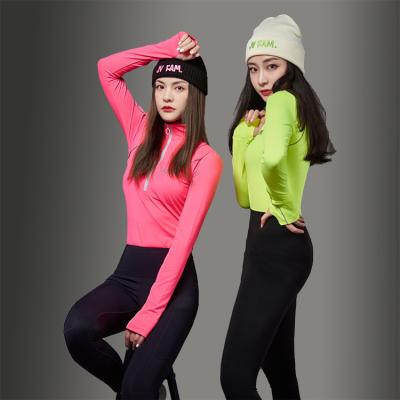 China Personality Fluorescence High Elasticity Long Sleeve Sports Wear S Training Sports T-Shirts Golf Polo Women 'S for sale