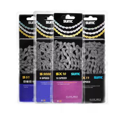 China Wholesale High Quality SUMC Alloy Aluminum Alloy 6 Series 7 8 9 10 11 Speed ​​Bicycle Chain MTB Road Bike Chain for sale