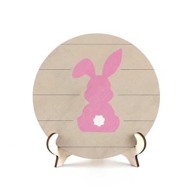 China New Eco-friendly 2022 Easter Painting Home Decor DIY Rabbit Small Crafts Ornaments Indoor Easter Party Decorations for sale