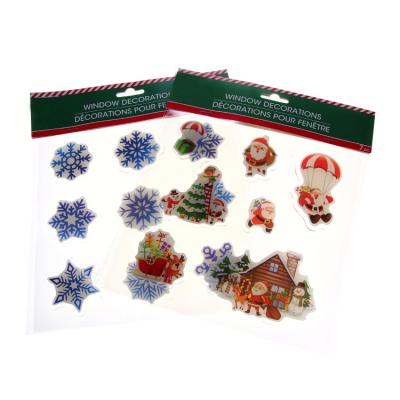 China High Quality Waterproof+Eco-friendly Factory Price Christmas Stickers Santa Claus Window Decoration Sticker Window Gel Clings Party Decorations for sale