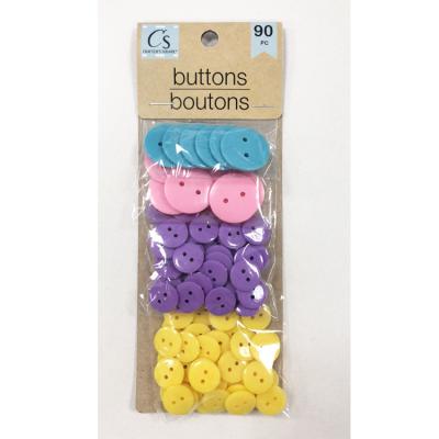 China Viable Wholesales 90pcs Mixed Multi Colors Different Sizes Resin Buttons Round Craft Plastic Buttons For Sewing Diy Crafts for sale