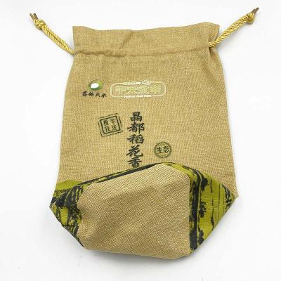 China Drawstring Bag Good Selling Customized Embroidery Drawstring Printing Rice Used Jute Bags Jute Handbag for sale