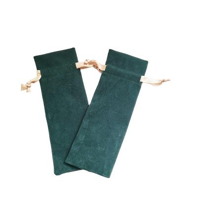 China Eco - Friendly Recyclable Long Flannel Green Drawstring Bags With Good Selling for sale