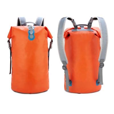 China Waterproof Outdoor Waterproof Motorcycle Backpack Cylinder Office PVC Tarpaulin 30L Travel Dry Bag For Hiking Camping for sale