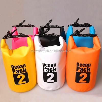 China Mini PVC Dry Bag 2L Ocean Logo Package Waterproof Foldable Waterproof Survival Pack Outdoor Free Sample for sale