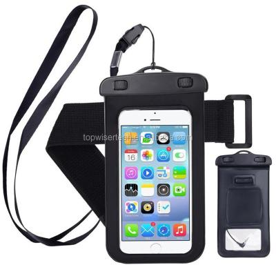 China Sandproof/2019 Sales 100% Waterproof Dustproof Hot Seal PVC Phone Waterproof Bag/Plastic Armband Bag With Audio Jack Perfect For 4.5-6 Inch Smartphone for sale