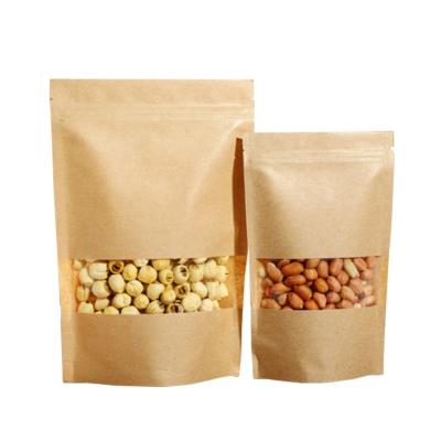 China Kraft Paper Flat Bottom Aseptic Custom Printed Food Packaging Bag With Zipper for sale