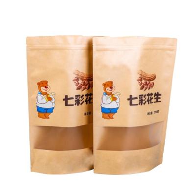 China Brown Aseptic Zipper Sealed Kraft Paper Packaging Bag For Food for sale