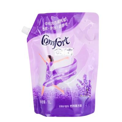 China Impact Resistance Biodegradable Handle Stand Up Squeeze Spout Pouch Laundry Detergent Packaging Bag for sale